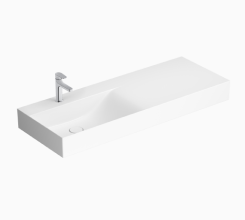 KONTRA by Meissen Keramik 120 wall-hung washbaisn 120, left