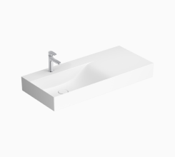 KONTRA by Meissen Keramik 100 wall-hung washbaisn 100, left