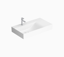 KONTRA by Meissen Keramik 80 wall-hung washbaisn 80, left