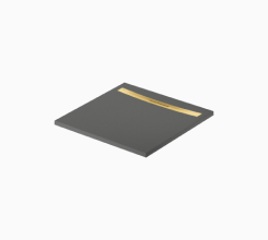 KONTRA by Meissen Keramik 90 x 90 shower tray, graphite, outflow cover gold brushed