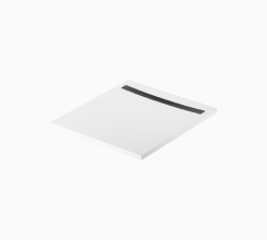 KONTRA by Meissen Keramik100 x 90 shower tray, white, outflow cover black brushed