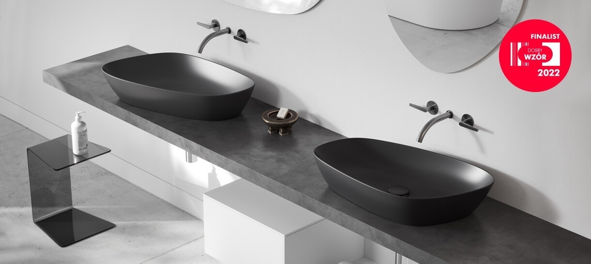 Collection KONTRA countertop washbasins anthracite