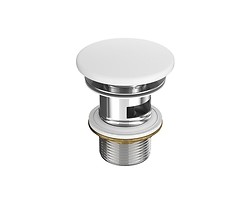 Ceramiczny korek do umywalek bez przelewu biały matowy