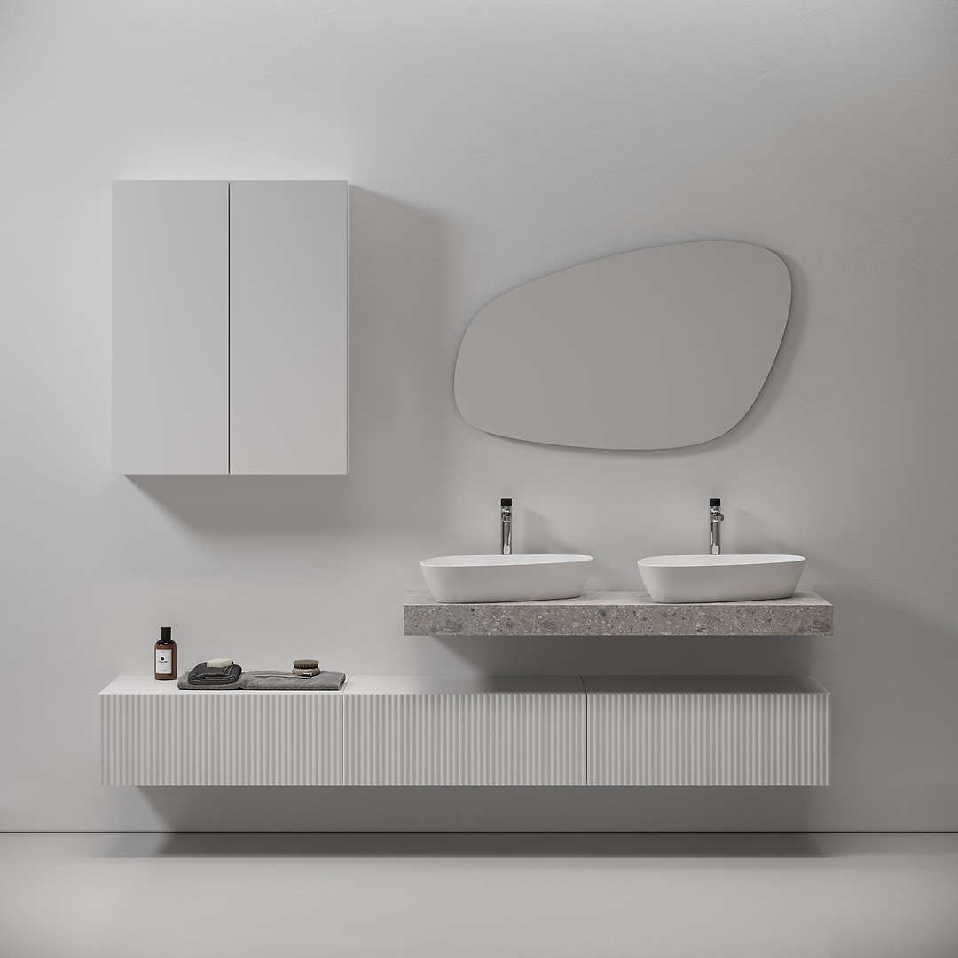 Lustro do łazienki KONTRA by Meissen Keramik 120x80 cm (ułożenie poziome)