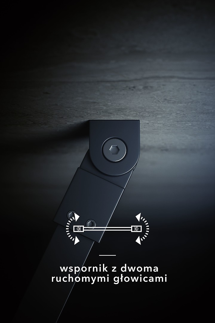 Wspornik z dwoma ruchomymi głowicami