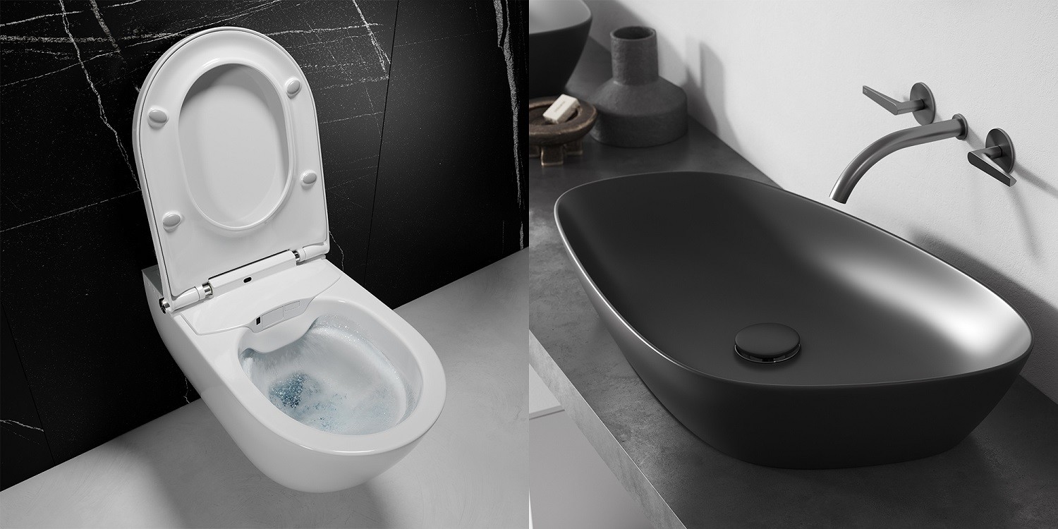 Toaleta myjąca GENERA Ultimate oraz umywalka nablatowa KONTRA antracyt matowy – finaliści konkursu